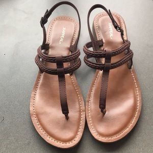 Brown Braided Sandals